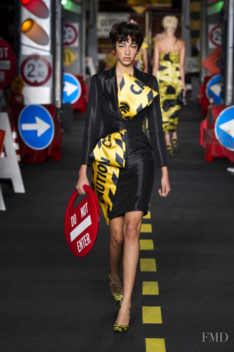 Damaris Goddrie featured in  the Moschino fashion show for Spring/Summer 2016