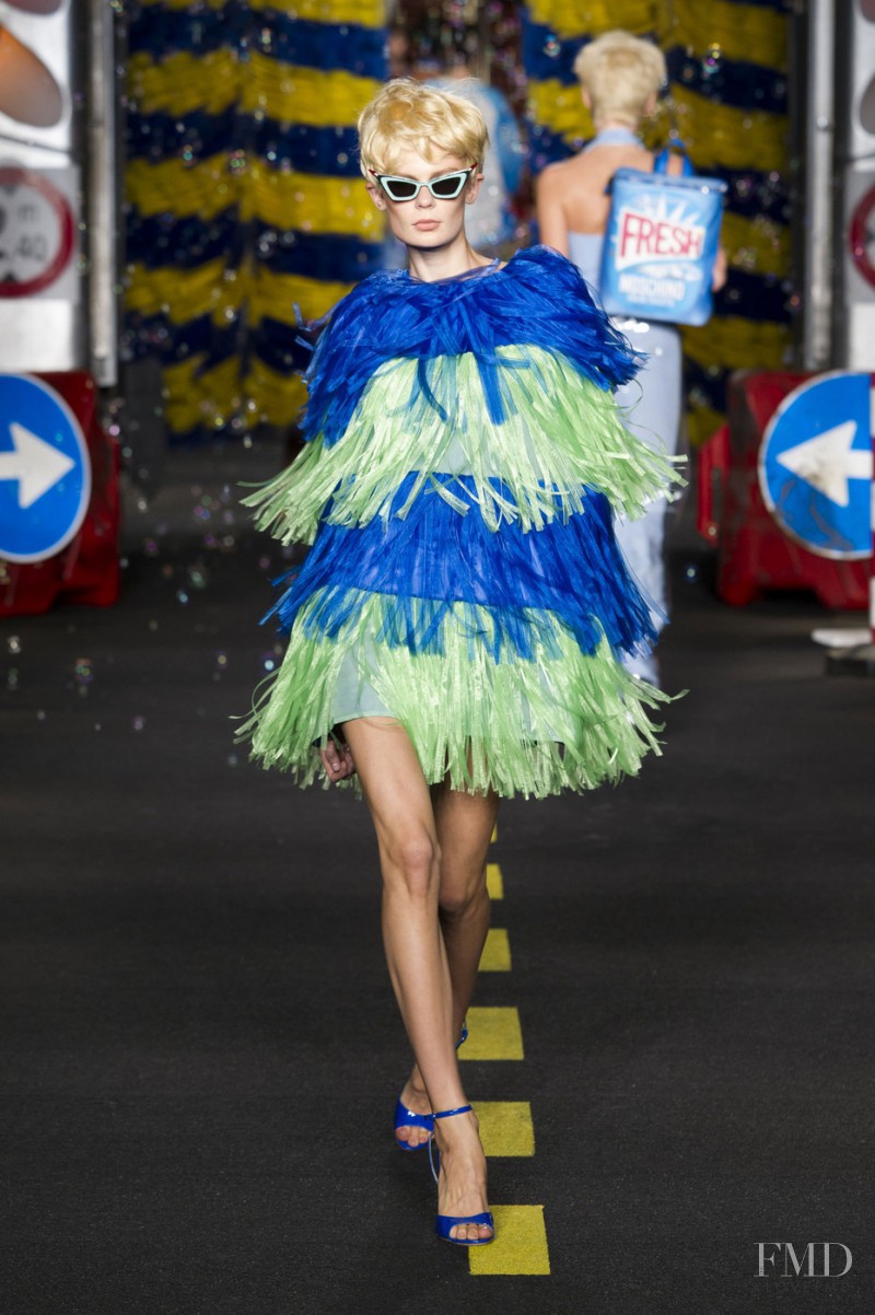 Alexandra Elizabeth Ljadov featured in  the Moschino fashion show for Spring/Summer 2016