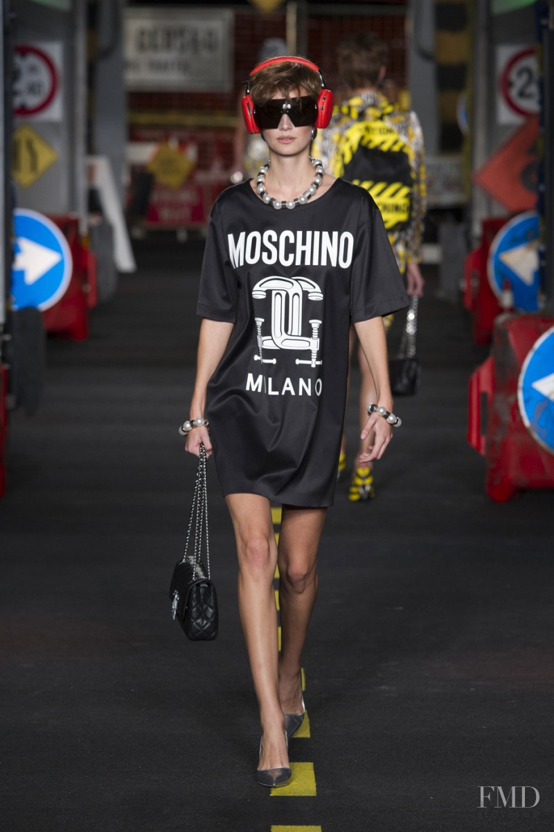 Ine Neefs featured in  the Moschino fashion show for Spring/Summer 2016