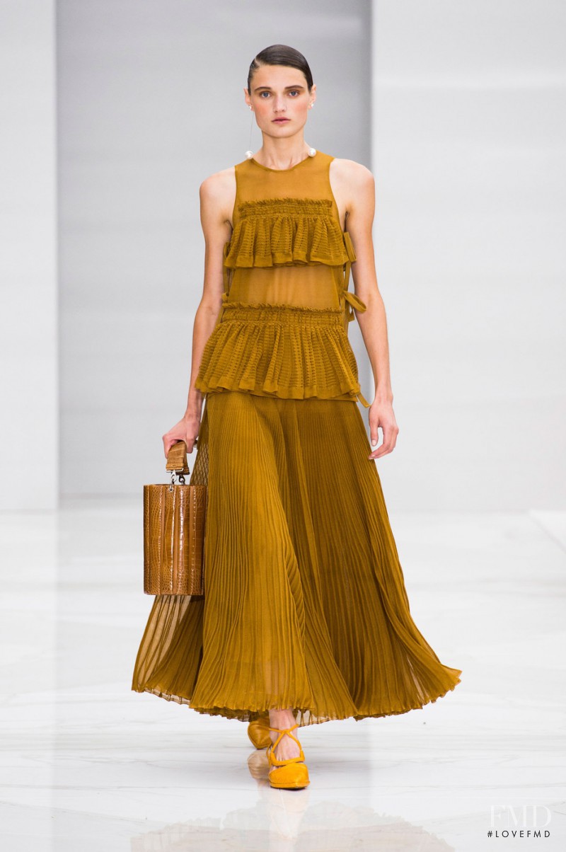 Olivia Jansing featured in  the Salvatore Ferragamo fashion show for Spring/Summer 2016