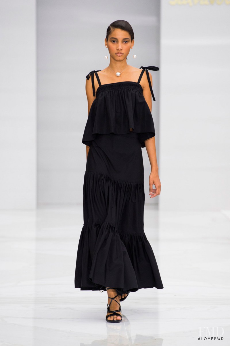 Lineisy Montero featured in  the Salvatore Ferragamo fashion show for Spring/Summer 2016