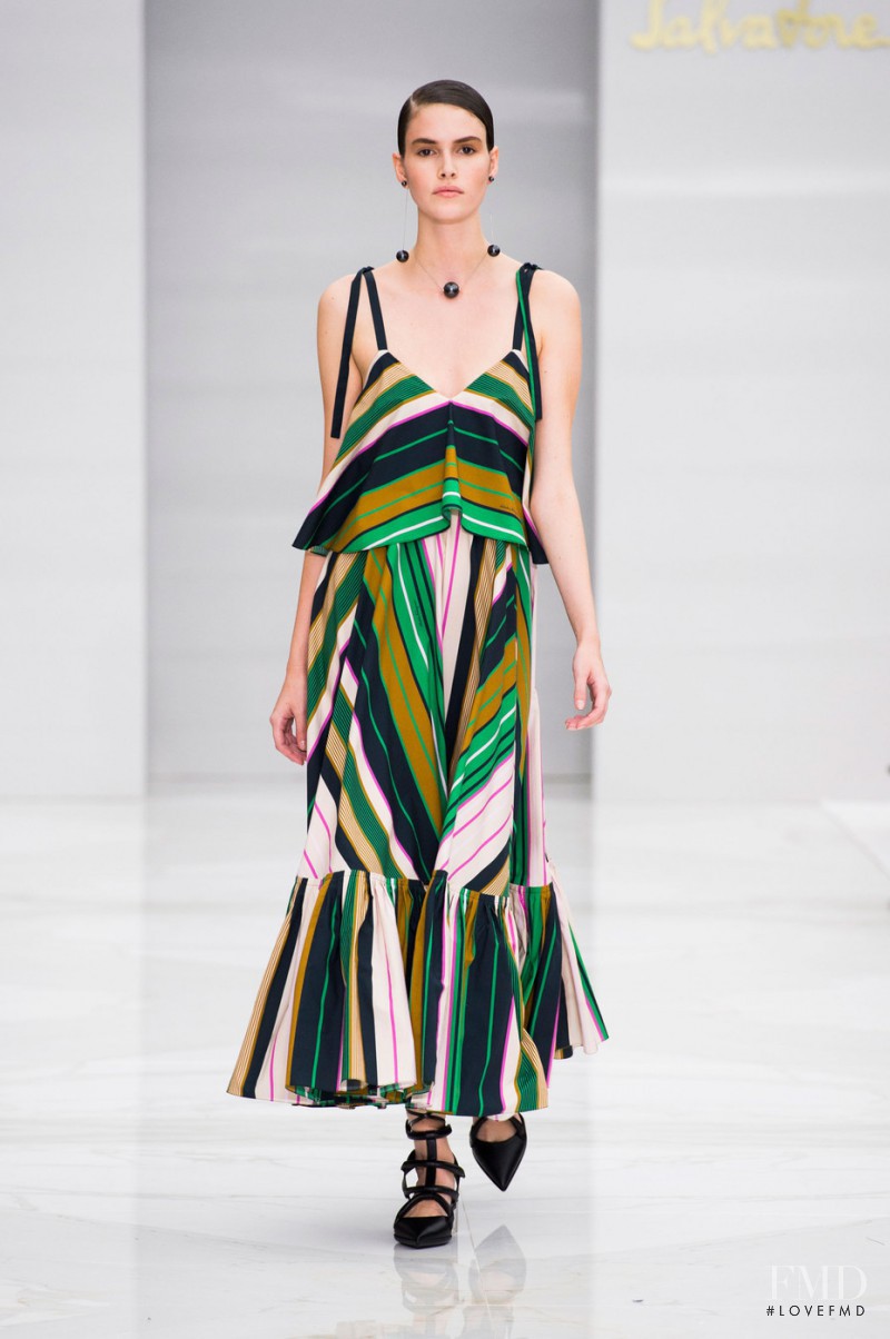 Vanessa Moody featured in  the Salvatore Ferragamo fashion show for Spring/Summer 2016