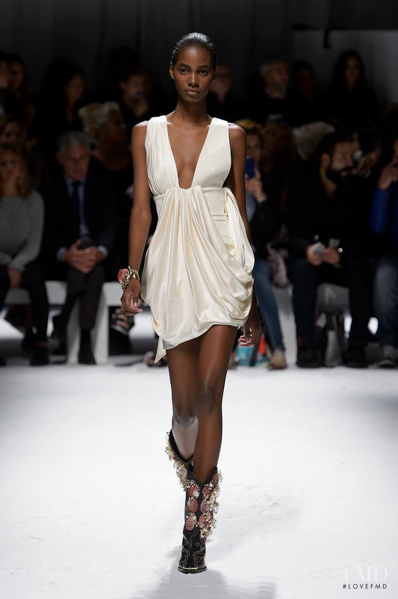 Imaan Hammam featured in  the Fausto Puglisi fashion show for Spring/Summer 2016