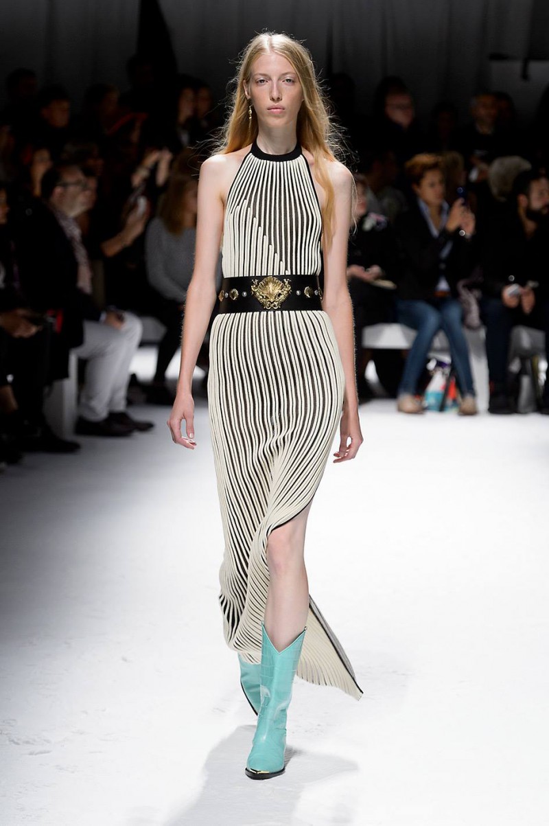 Chiara Mazzoleni featured in  the Fausto Puglisi fashion show for Spring/Summer 2016