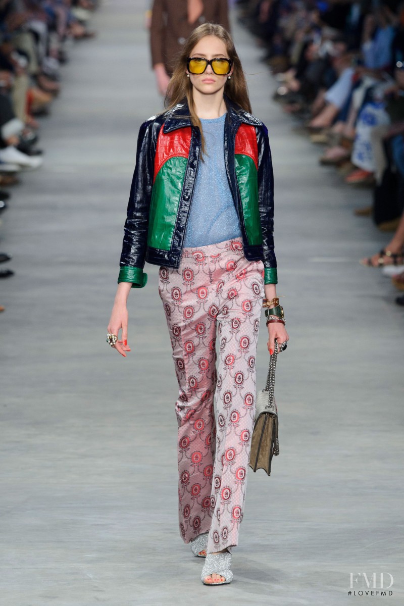Lia Pavlova featured in  the Gucci fashion show for Spring/Summer 2016