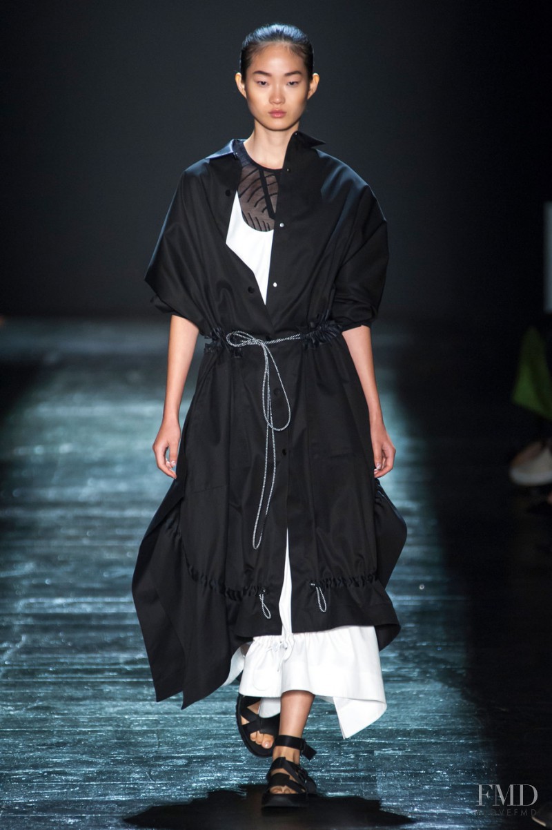 Hyun Ji Shin featured in  the Public School fashion show for Spring/Summer 2016