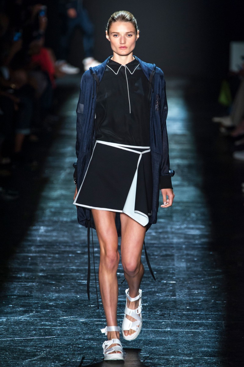 Olivia Jansing featured in  the Public School fashion show for Spring/Summer 2016