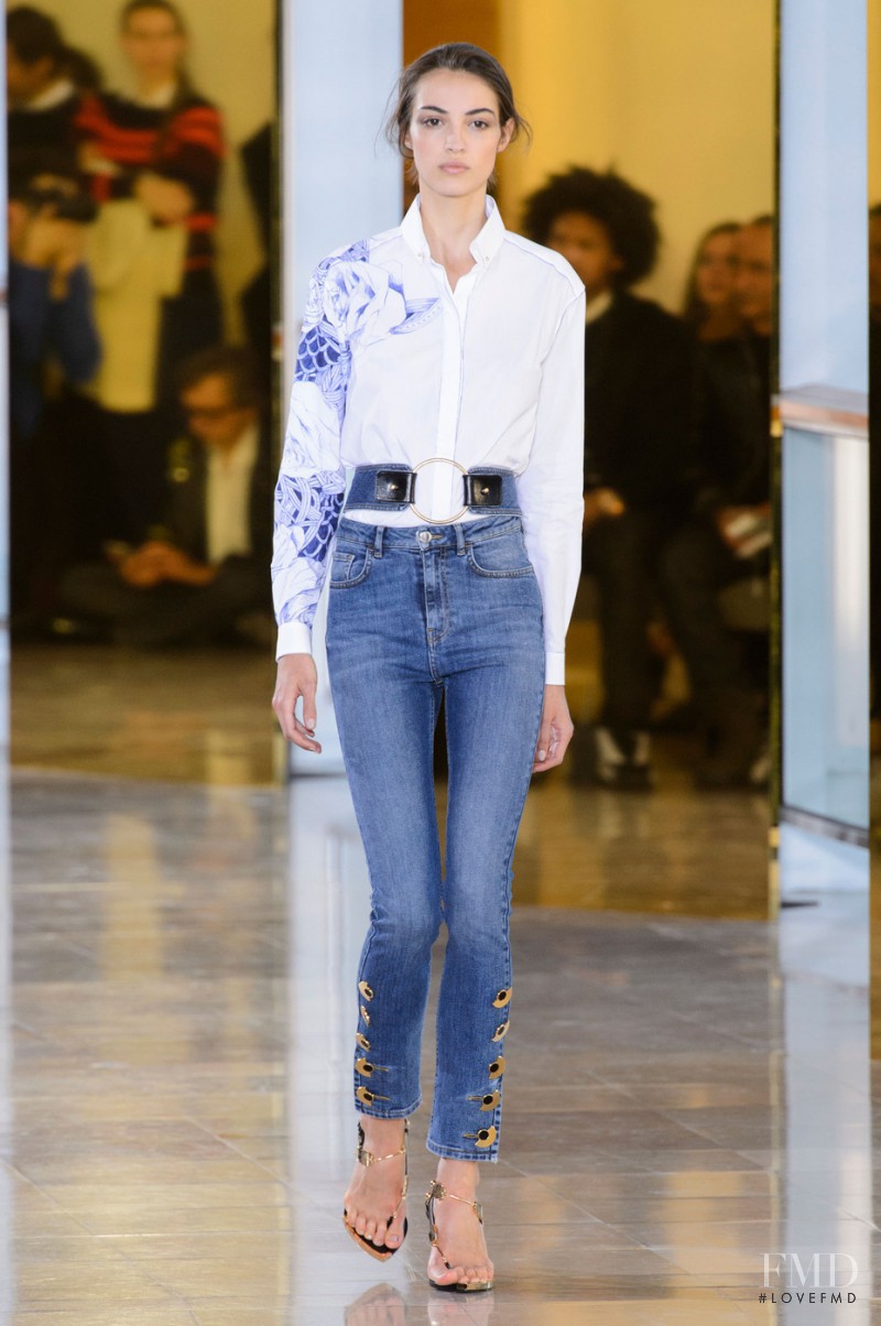 Camille Hurel featured in  the Anthony Vaccarello fashion show for Spring/Summer 2016