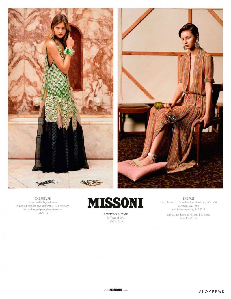 Ophelie Rupp featured in  the Missoni 60th Anniversary advertisement for Spring/Summer 2013