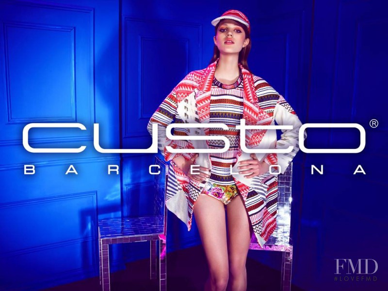 Julia Banas featured in  the Custo Barcelona advertisement for Spring/Summer 2014