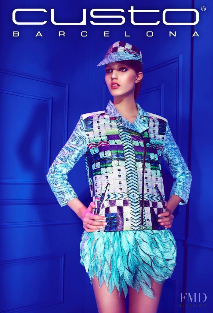 Julia Banas featured in  the Custo Barcelona advertisement for Spring/Summer 2014