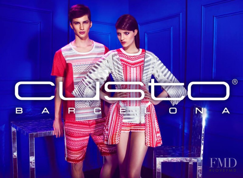 Julia Banas featured in  the Custo Barcelona advertisement for Spring/Summer 2014