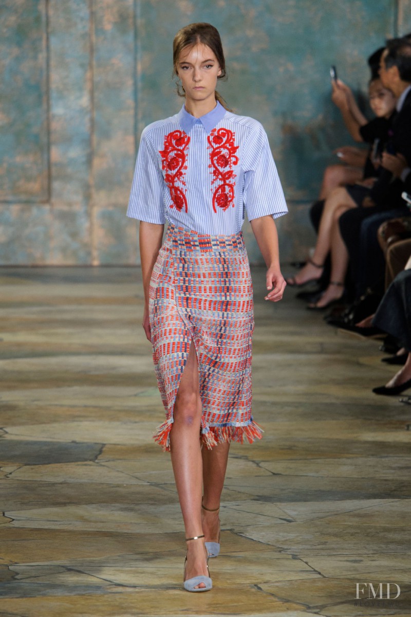 Irina Liss featured in  the Tory Burch fashion show for Spring/Summer 2016