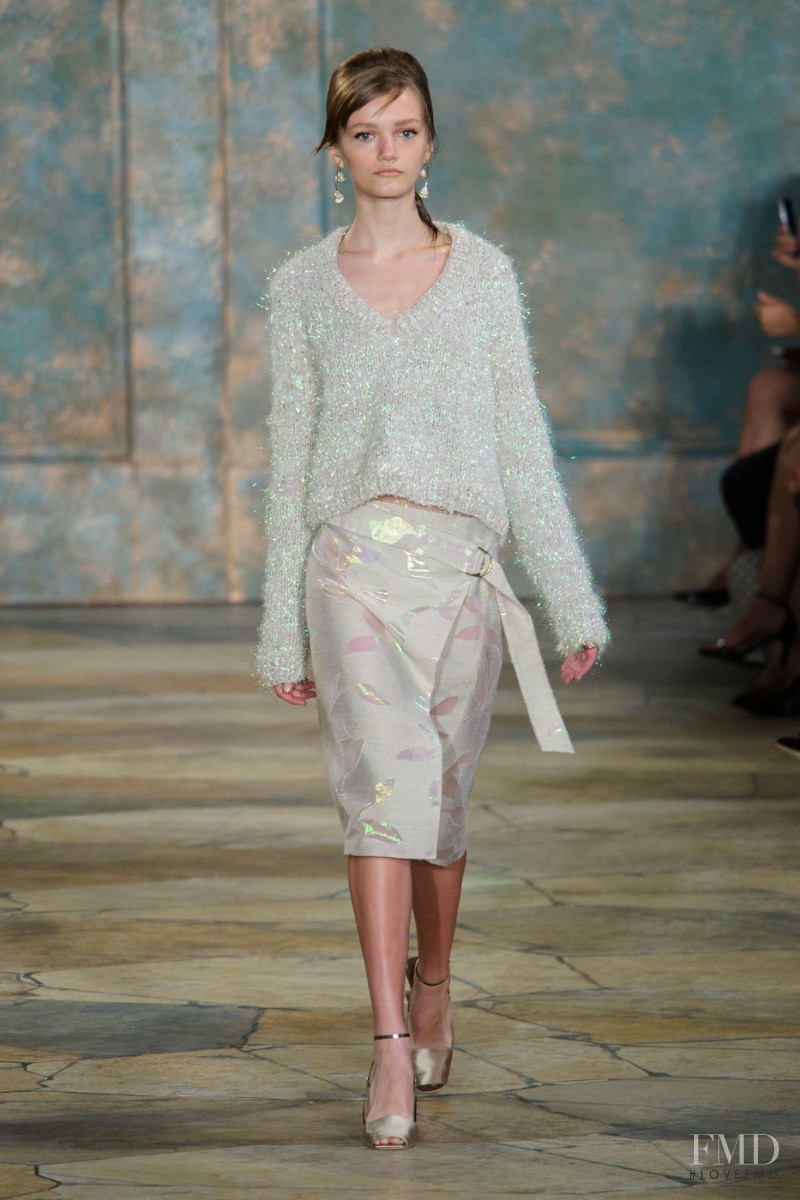 Peyton Knight featured in  the Tory Burch fashion show for Spring/Summer 2016