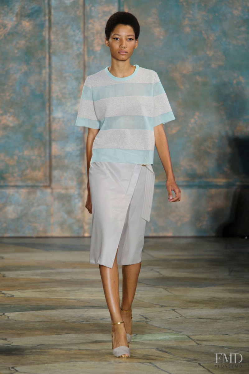 Lineisy Montero featured in  the Tory Burch fashion show for Spring/Summer 2016
