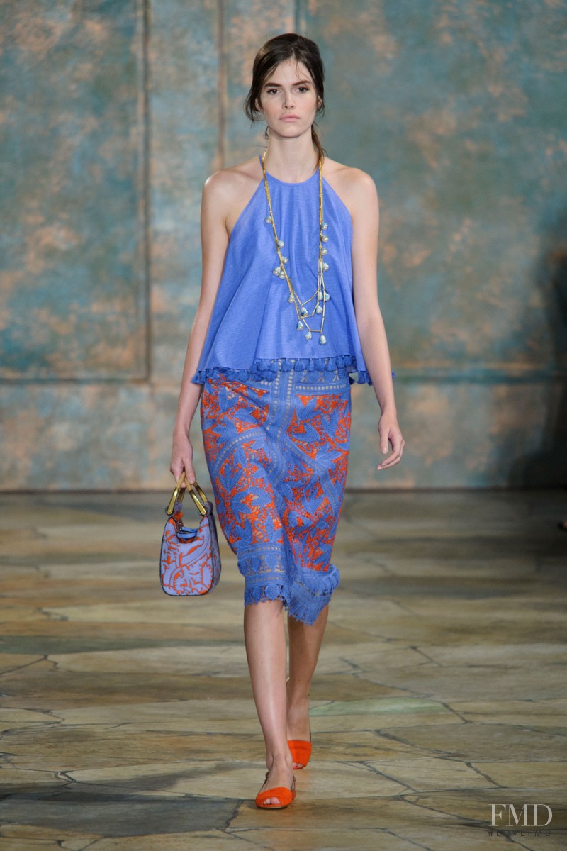 Vanessa Moody featured in  the Tory Burch fashion show for Spring/Summer 2016