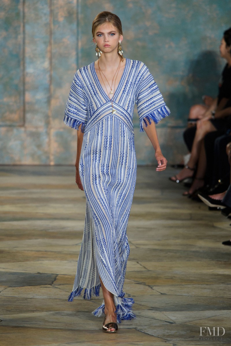 Molly Bair featured in  the Tory Burch fashion show for Spring/Summer 2016