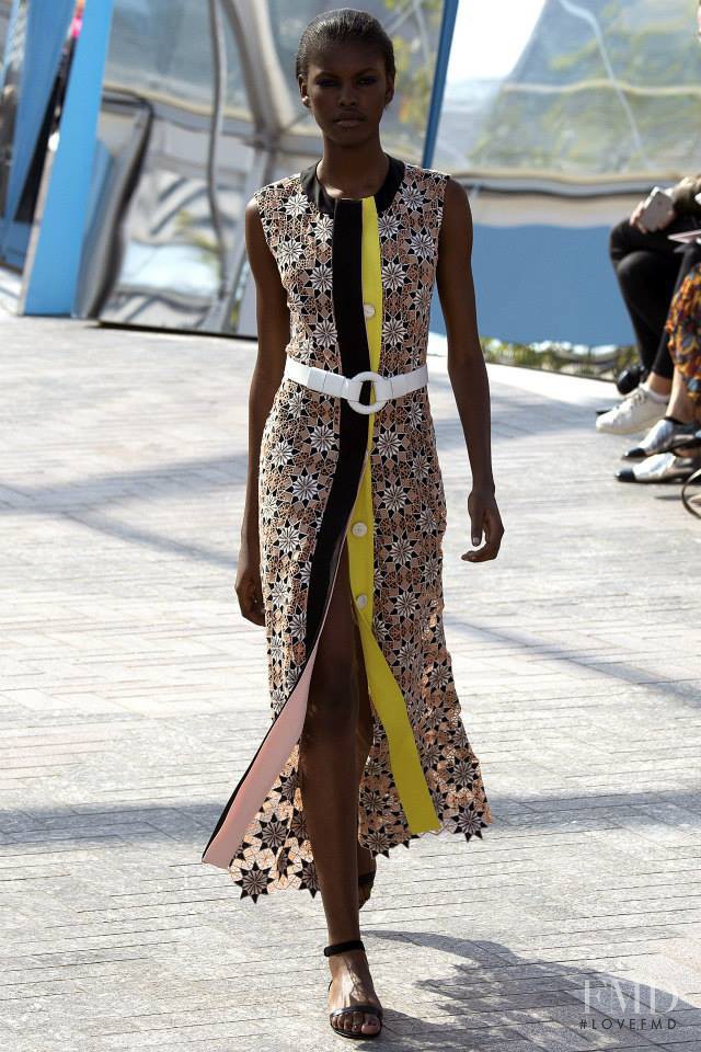 Amilna Estevão featured in  the Jonathan Saunders fashion show for Spring/Summer 2016