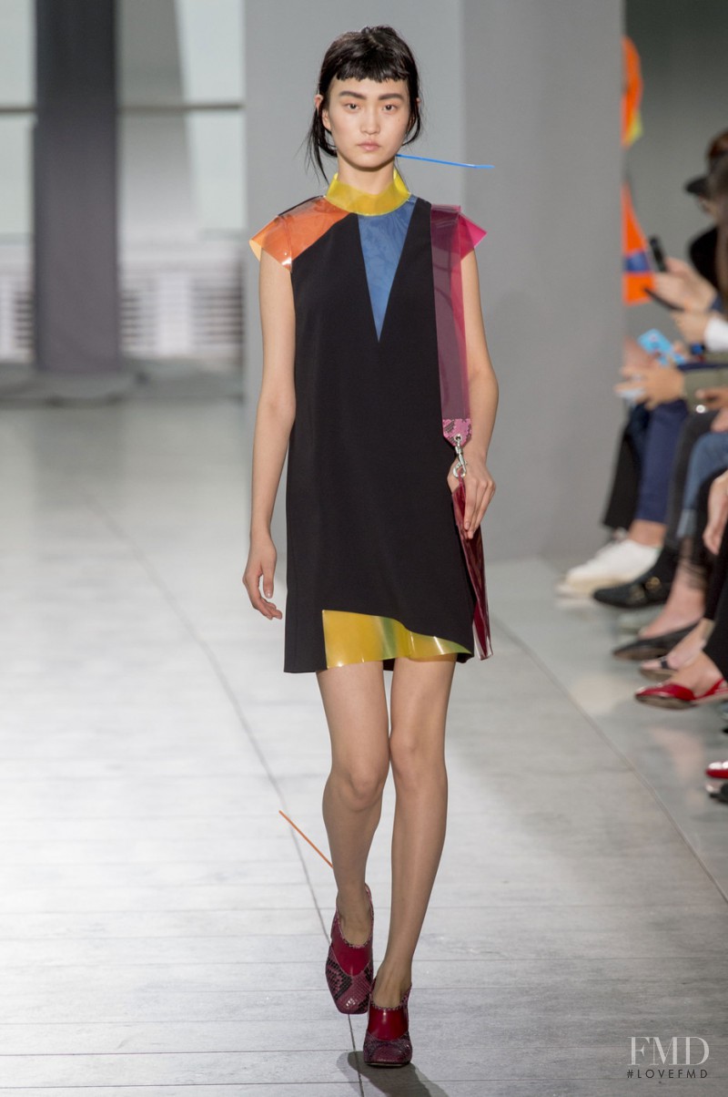 Wangy Xinyu featured in  the Christopher Kane fashion show for Spring/Summer 2016