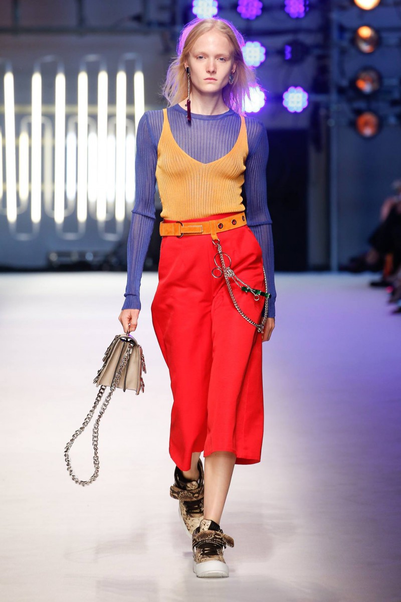 Maja Salamon featured in  the MSGM fashion show for Spring/Summer 2016