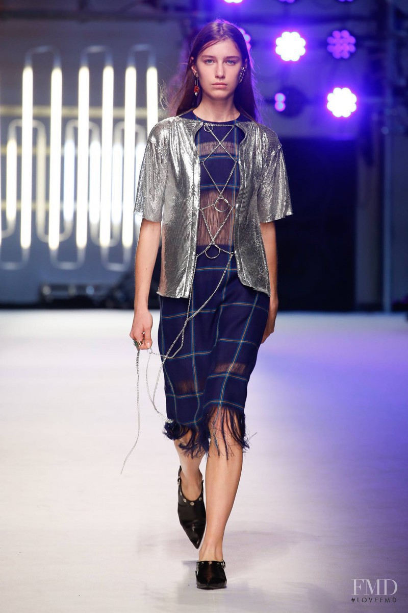 Sofia Tesmenitskaya featured in  the MSGM fashion show for Spring/Summer 2016