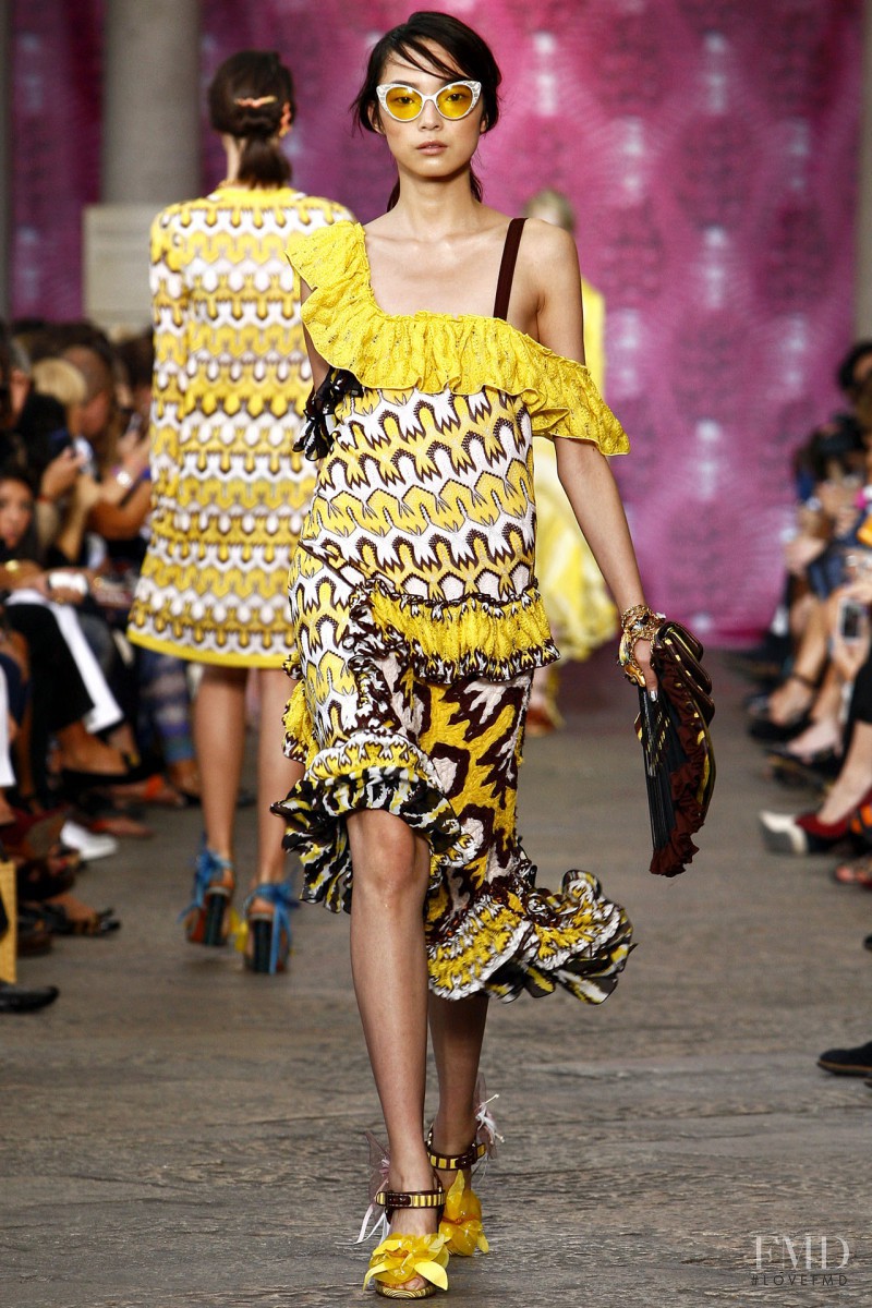 Xiao Wen Ju featured in  the Missoni fashion show for Spring/Summer 2012