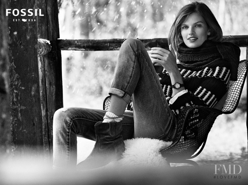 Bette Franke featured in  the Fossil advertisement for Holiday 2014