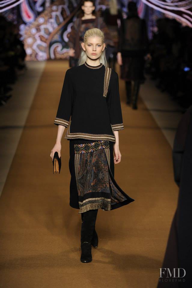 Ola Rudnicka featured in  the Etro fashion show for Autumn/Winter 2014