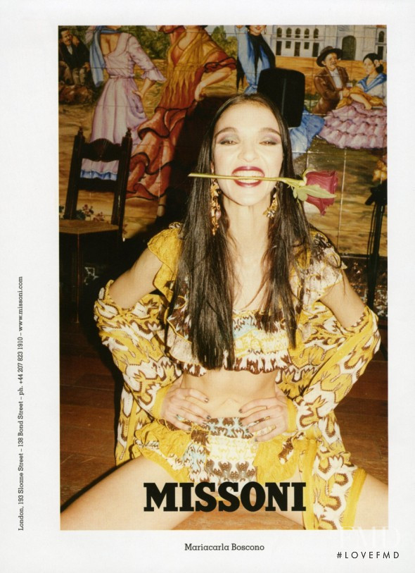 Mariacarla Boscono featured in  the Missoni advertisement for Spring/Summer 2012