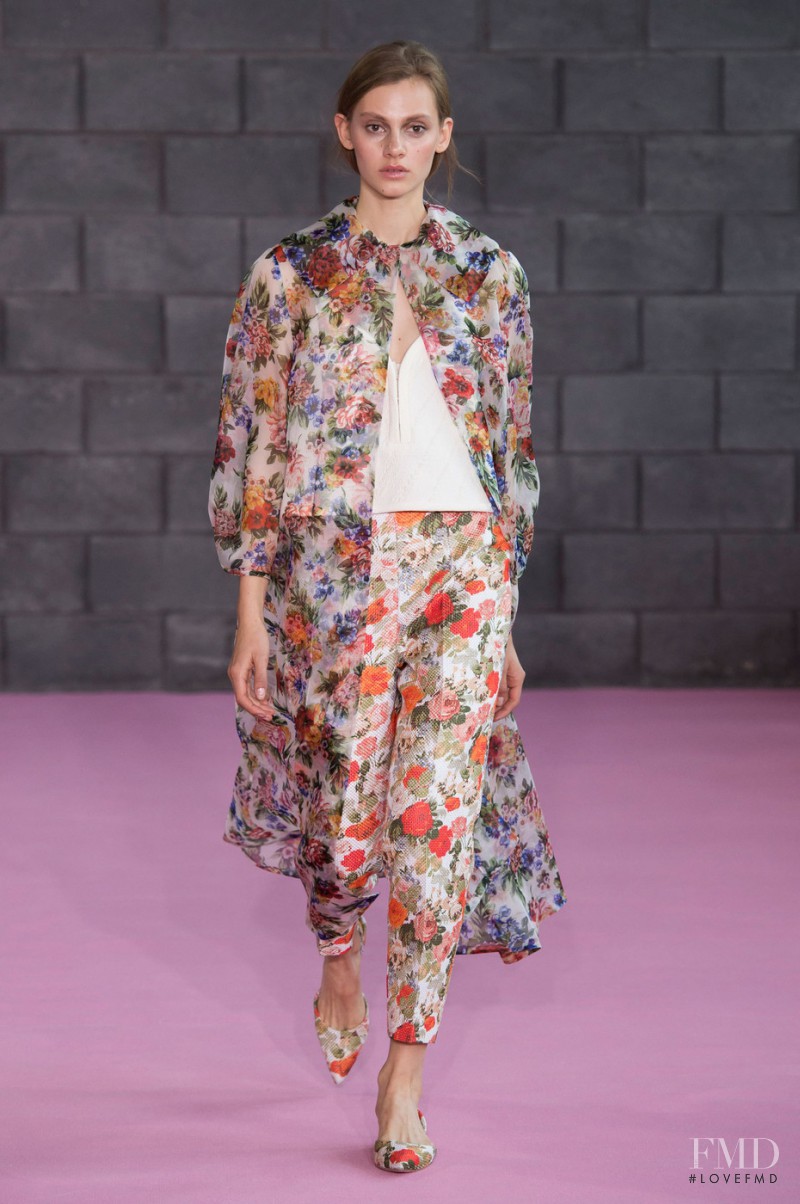 Eva Saadi Schimmel featured in  the Emilia Wickstead fashion show for Spring/Summer 2016