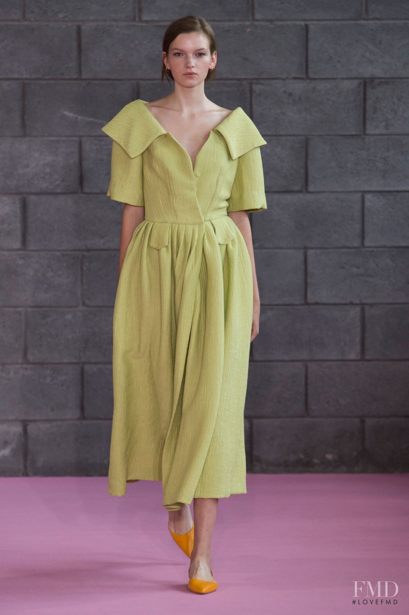 Eva Klimkova featured in  the Emilia Wickstead fashion show for Spring/Summer 2016