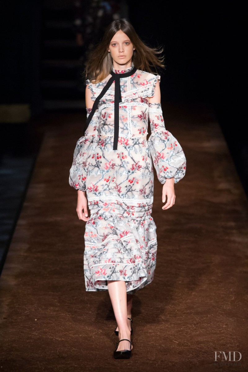 Heloise Giraud featured in  the Erdem fashion show for Spring/Summer 2016