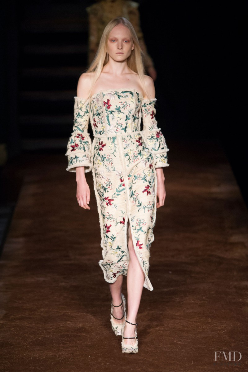 Maja Salamon featured in  the Erdem fashion show for Spring/Summer 2016