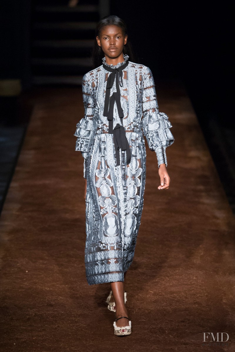 Amilna Estevão featured in  the Erdem fashion show for Spring/Summer 2016