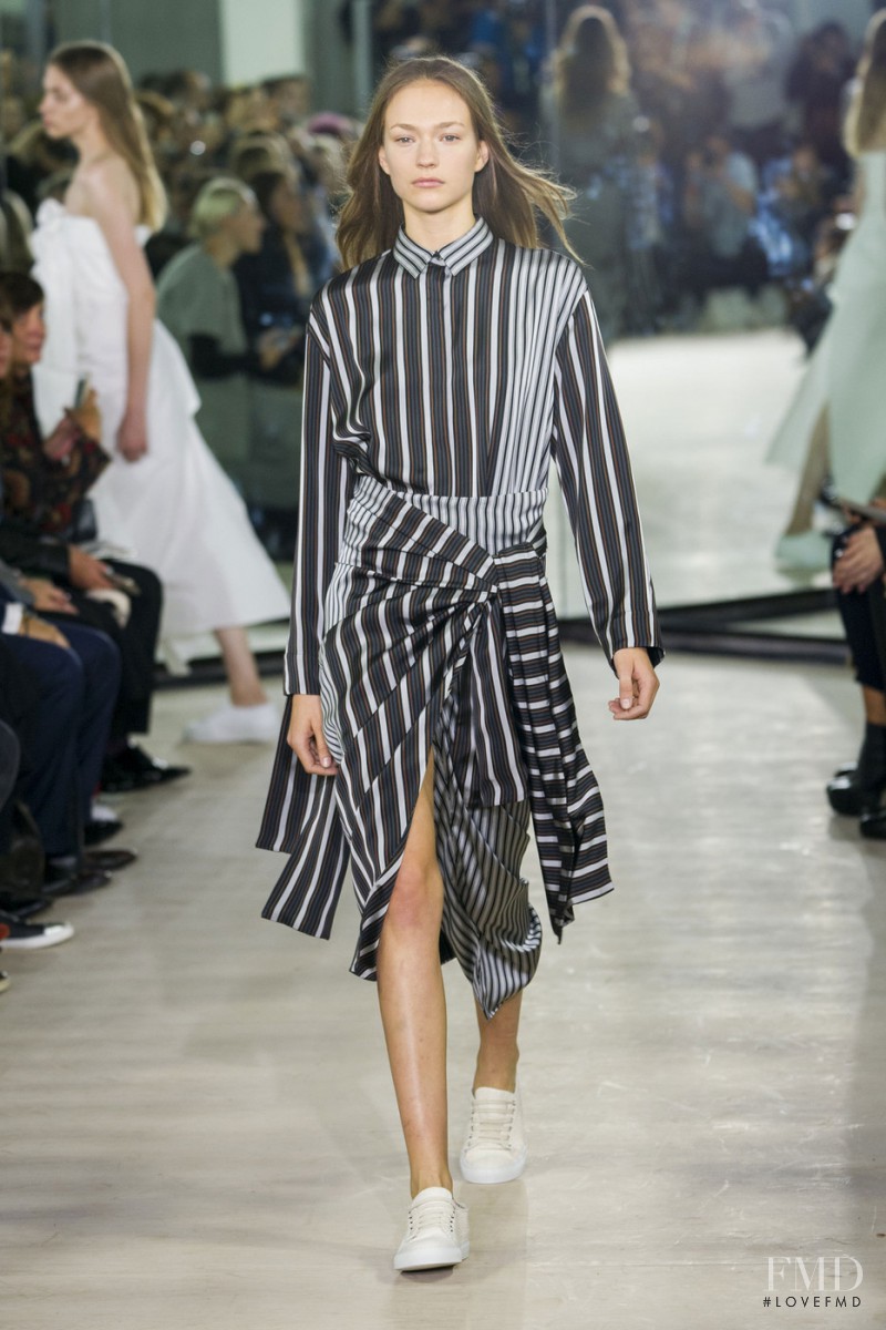 Sophia Ahrens featured in  the Joseph fashion show for Spring/Summer 2016