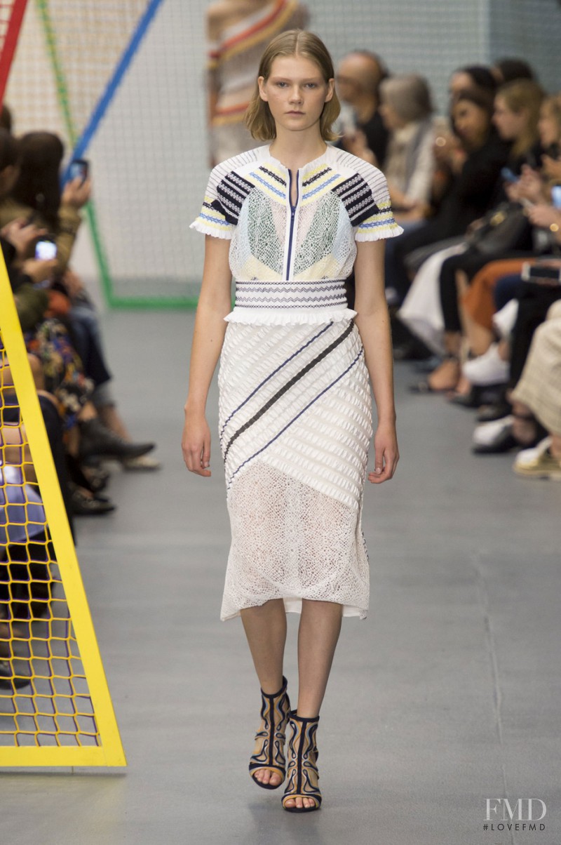 Marland Backus featured in  the Peter Pilotto fashion show for Spring/Summer 2016