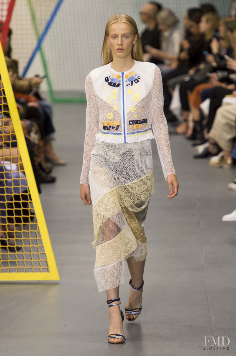 Anine Van Velzen featured in  the Peter Pilotto fashion show for Spring/Summer 2016