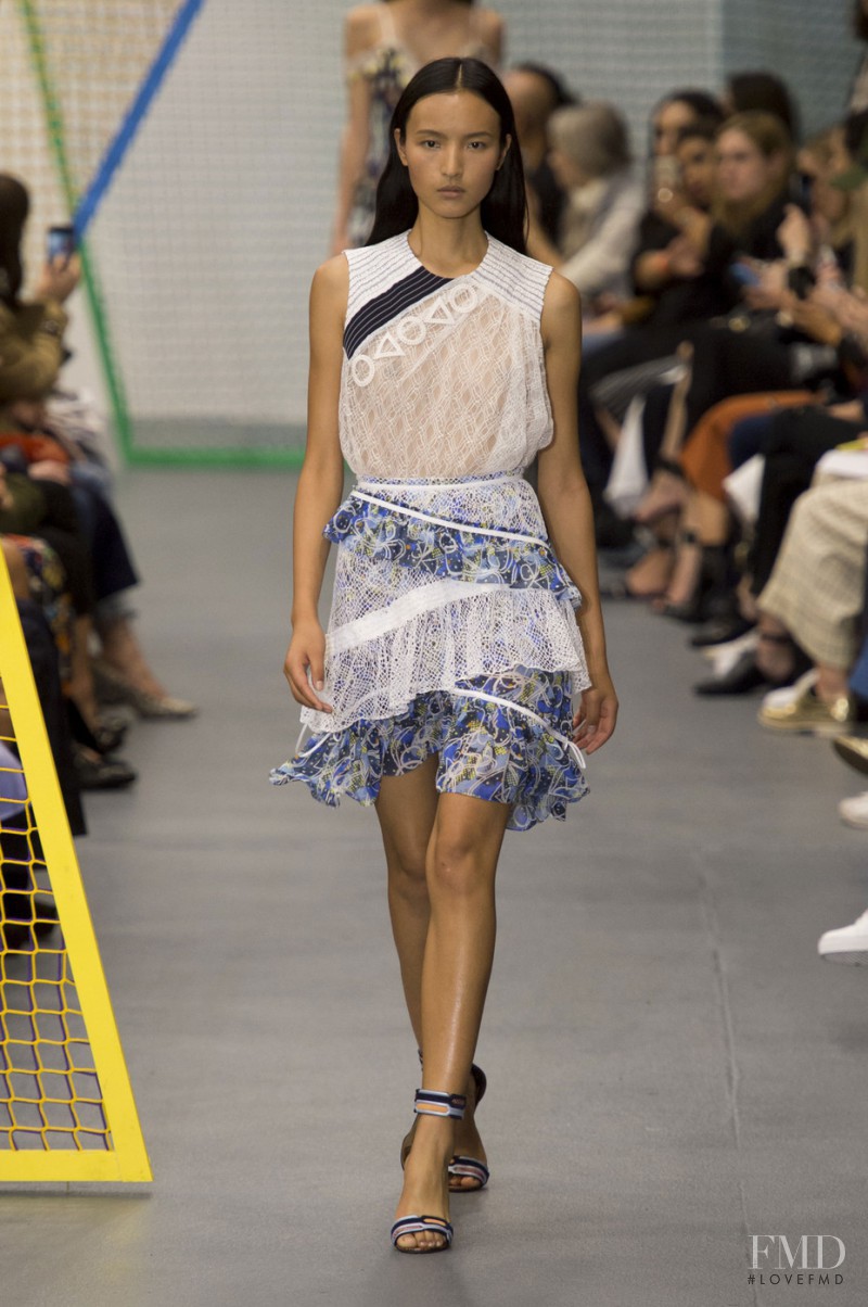 Luping Wang featured in  the Peter Pilotto fashion show for Spring/Summer 2016
