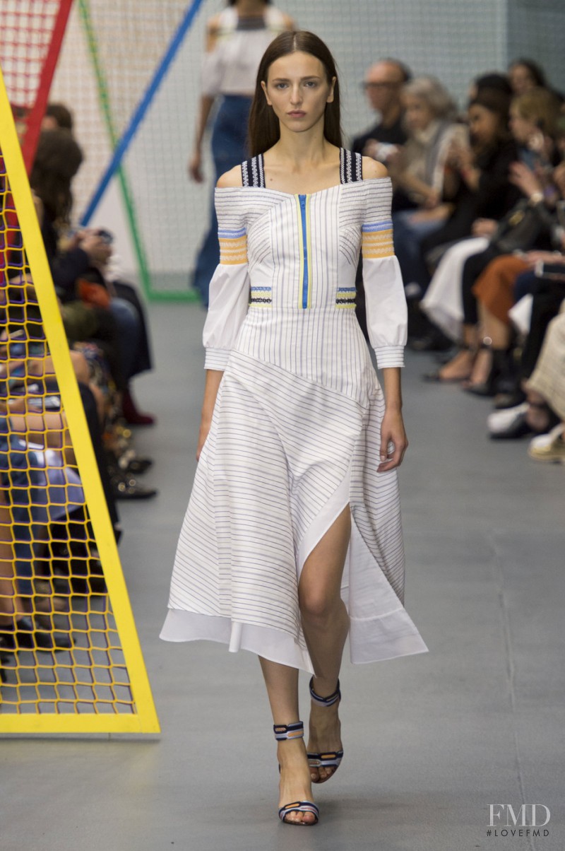 Sasha Antonowskaia featured in  the Peter Pilotto fashion show for Spring/Summer 2016