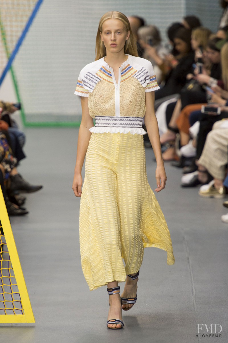 Anine Van Velzen featured in  the Peter Pilotto fashion show for Spring/Summer 2016
