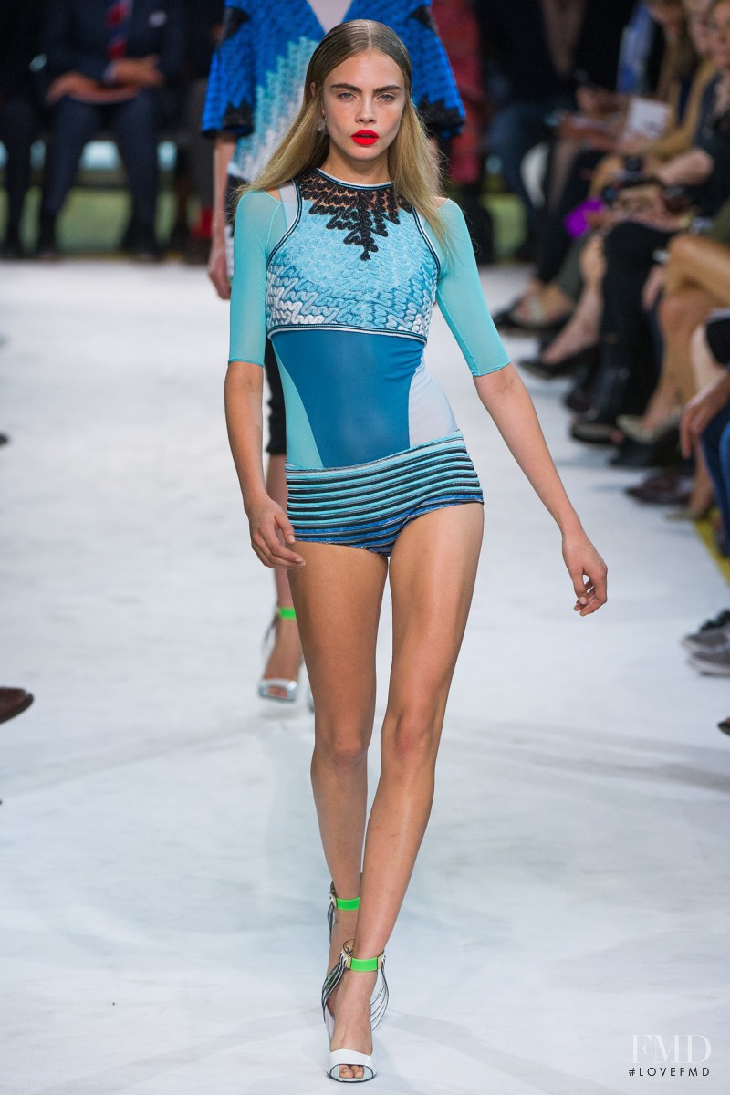 Cara Delevingne featured in  the Missoni fashion show for Spring/Summer 2013