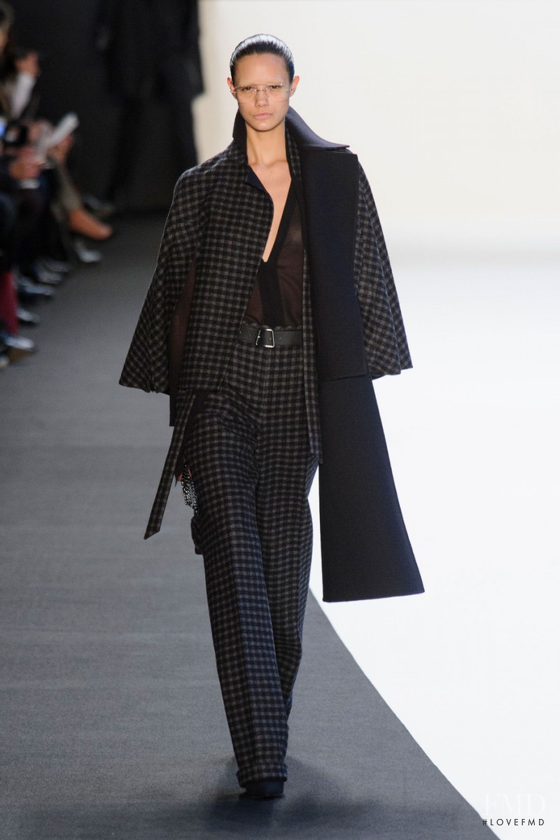 Anja Leuenberger featured in  the Akris fashion show for Autumn/Winter 2014