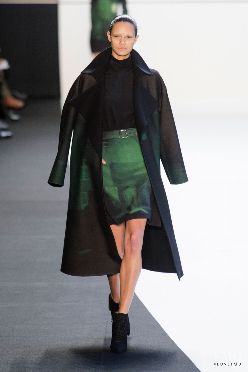 Anja Leuenberger featured in  the Akris fashion show for Autumn/Winter 2014