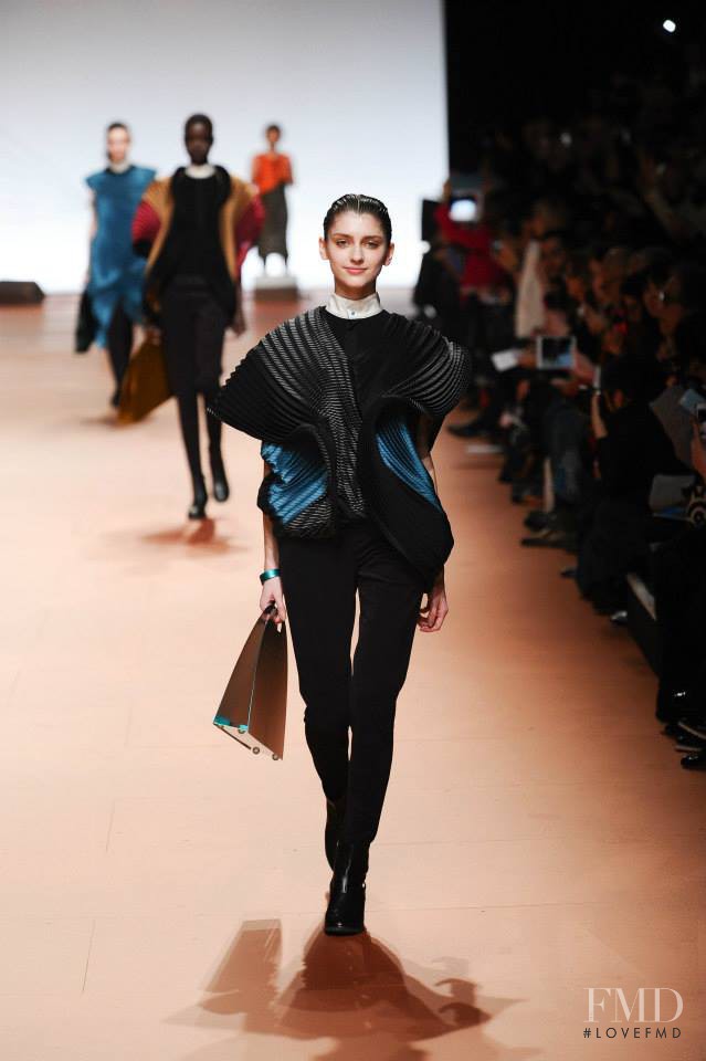 Alexandra Rudakova featured in  the Issey Miyake fashion show for Autumn/Winter 2014