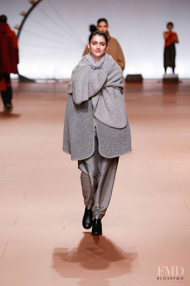 Alexandra Rudakova featured in  the Issey Miyake fashion show for Autumn/Winter 2014