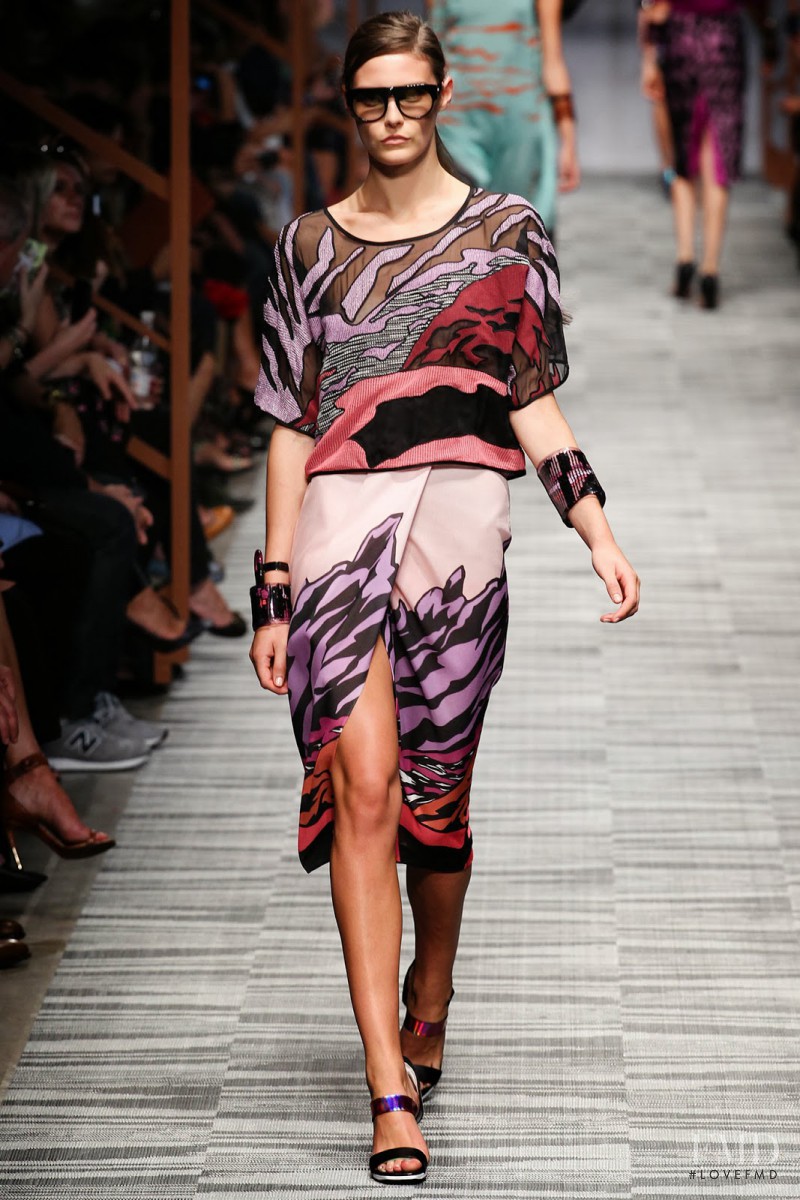 Charlotte Wiggins featured in  the Missoni fashion show for Spring/Summer 2014