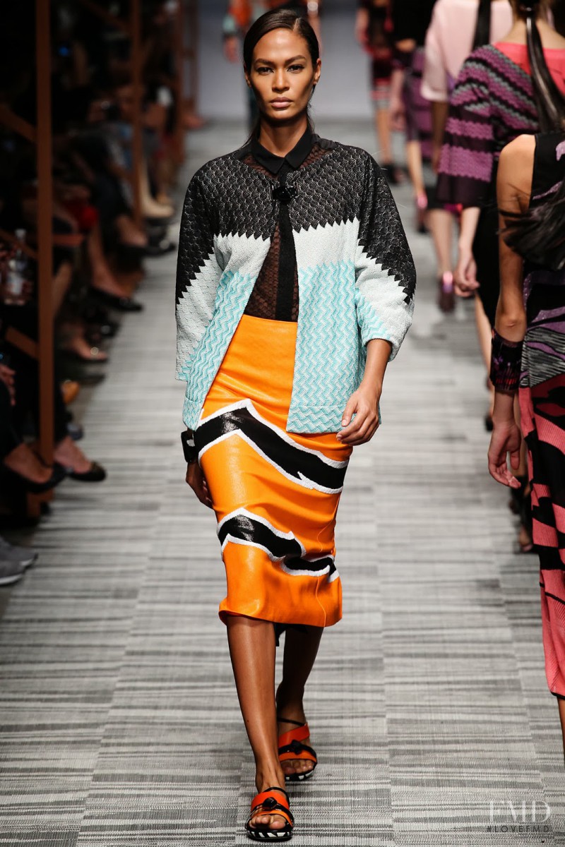 Joan Smalls featured in  the Missoni fashion show for Spring/Summer 2014