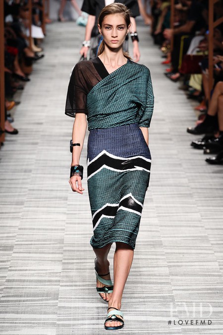 Marine Deleeuw featured in  the Missoni fashion show for Spring/Summer 2014