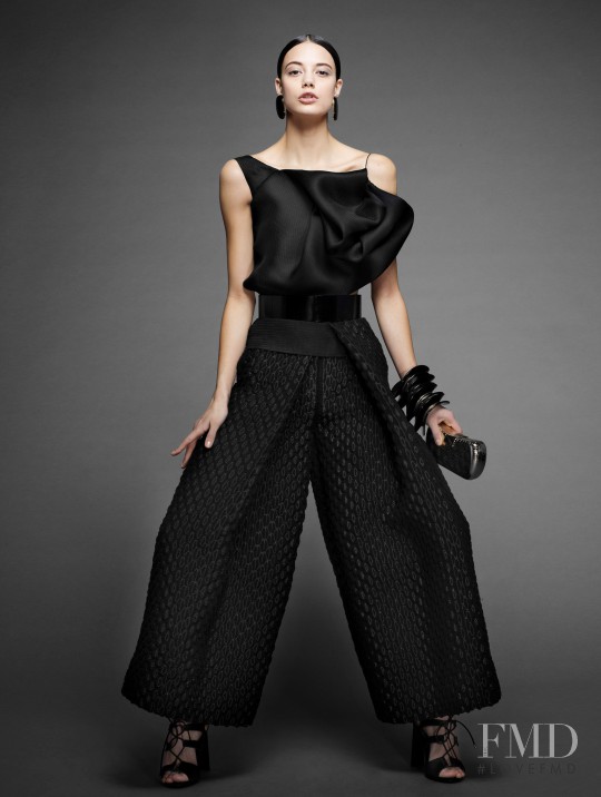 Anja Leuenberger featured in  the Armani Prive lookbook for Spring 2015