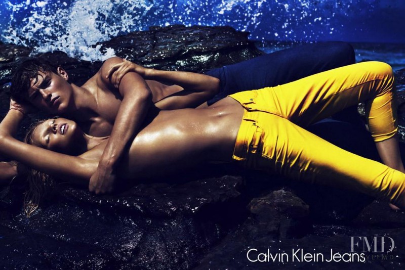 Toni Garrn featured in  the Calvin Klein Jeans advertisement for Spring/Summer 2012